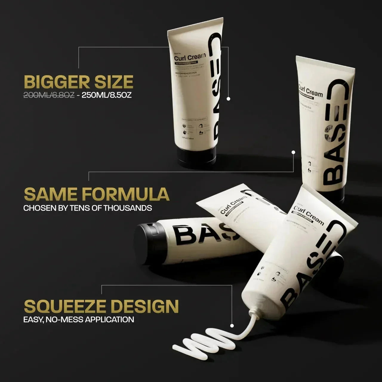 BASED Crema per Ricci - vista laterale per uomini UK