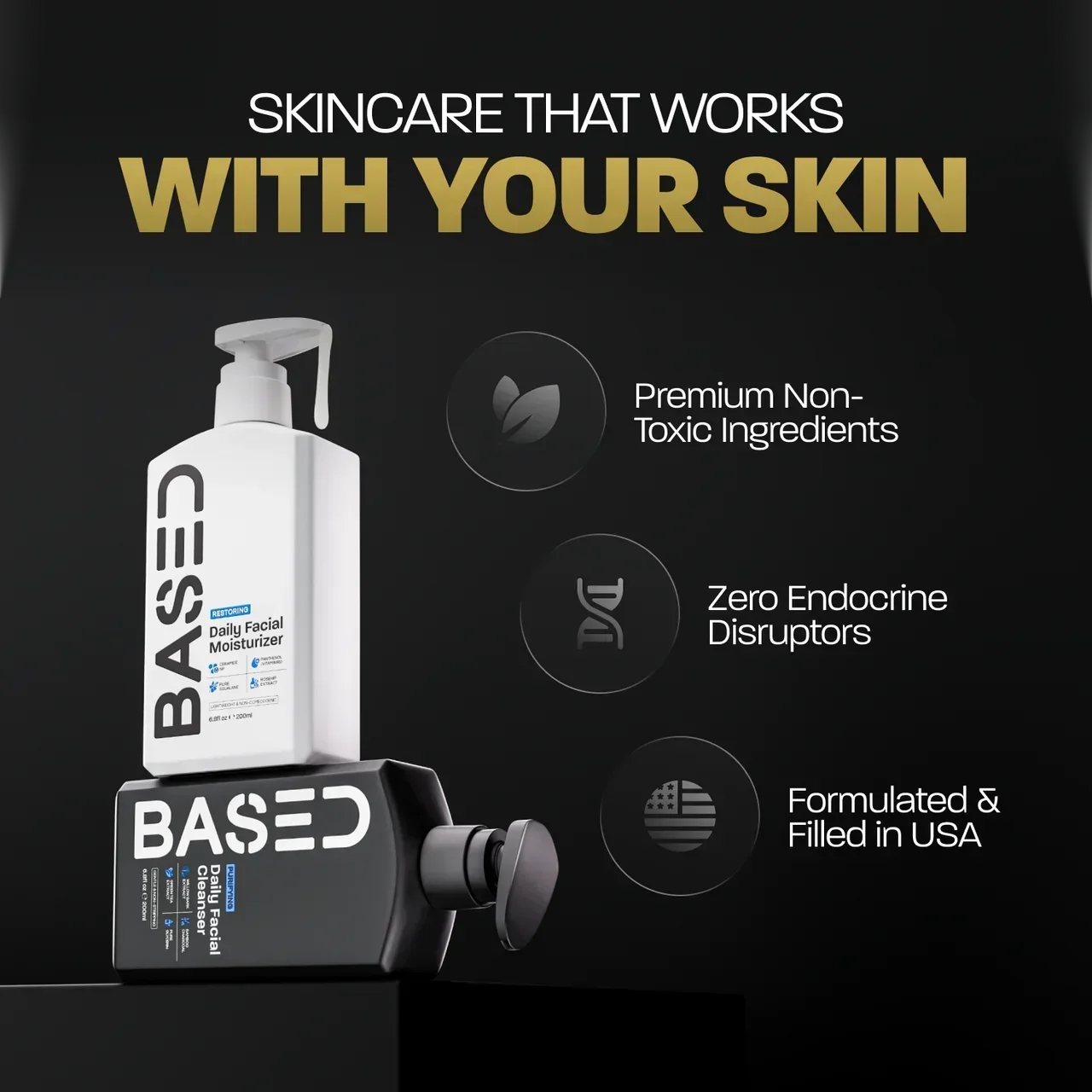 BASED Duo Skincare Quotidiano - dettaglio packaging per uomini UK