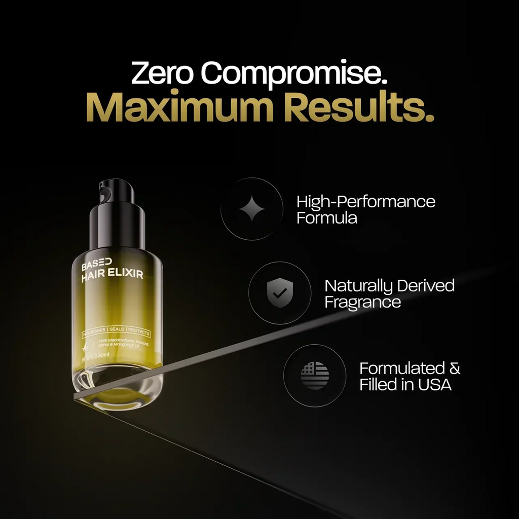 BASED Elisir per Capelli - dettaglio packaging per uomini UK